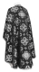 Greek Priest vestments - Kostroma metallic brocade B (black-silver) back, Standard design