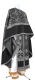 Greek Priest vestment -  Vinograd metallic brocade B (black-silver) with velvet inserts, Standard design