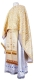 Greek Priest vestment -  Floral Cross metallic brocade B (white-gold), Standard cross design