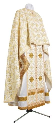 Greek Priest vestment -  metallic brocade B (white-gold)