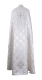 Greek Priest vestment -  Ostrozh metallic brocade B (white-silver) back, Standard design