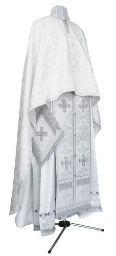 Greek Priest vestment -  metallic brocade B (white-silver)