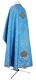 Greek Priest vestment -  Alania metallic brocade BG1 (blue-gold) (back), Standard design