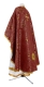 Greek Priest vestment -  Alania metallic brocade BG1 (claret-gold) (back), Standard cross design