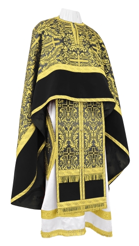 Greek Priest vestment -  metallic brocade BG1 (black-gold)