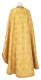 Greek Priest vestment -  Listok metallic brocade BG1 (yellow-gold with claret outline) (back), Premium cross design