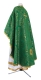 Greek Priest vestment -  Alania metallic brocade BG1 (green-gold) (back), Standard cross design