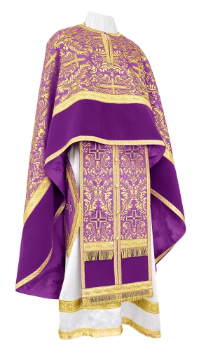 Greek Priest vestment -  metallic brocade BG1 (violet-gold)