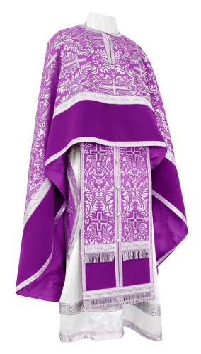 Greek Priest vestment -  metallic brocade BG1 (violet-silver)