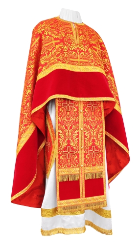 Greek Priest vestment -  metallic brocade BG1 (red-gold)