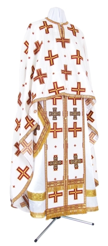 Greek Priest vestment -  metallic brocade BG1 (white-gold)