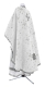 Greek Priest vestment -  Alania metallic brocade BG2 (white-silver) (back), Standard cross design