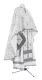 Greek Priest vestment -  Alania metallic brocade BG2 (white-silver), Standard cross design