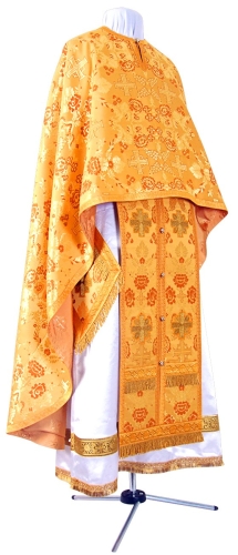 Greek Priest vestment -  metallic brocade BG2 (yellow-claret-gold)