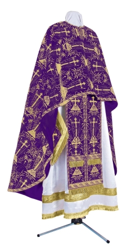 Greek Priest vestment -  metallic brocade BG2 (violet-gold)