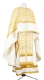 Greek Priest vestment -  St. George Cross metallic brocade BG2 (white-gold) with velvet inserts, Standard design
