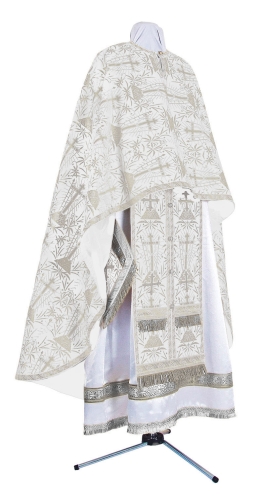 Greek Priest vestment -  metallic brocade BG2 (white-silver)