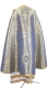 Greek Priest vestment -  Milette metallic brocade BG3 (blue-gold) (back), Standard cross design