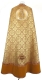 Greek Priest vestment -  Alpha-&-Omega metallic brocade BG3 (yellow-claret-gold) with velvet inserts, Standard design