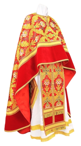 Greek Priest vestment -  metallic brocade BG3 (red-gold)