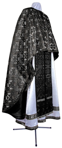 Greek Priest vestment -  metallic brocade BG3 (black-silver)