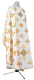 Greek Priest vestment -  Greek Polistavrion metallic brocade BG3 (white-gold) back, Standard design