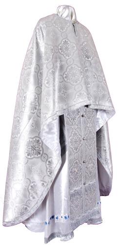 Greek Priest vestment -  metallic brocade BG3 (white-silver)