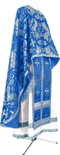 Greek Priest vestment -  metallic brocade BG4 (blue-silver)
