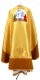 Greek Priest vestment -  Small Cross metallic brocade BG4 (yellow-gold) back, with velvet inserts, Standard design