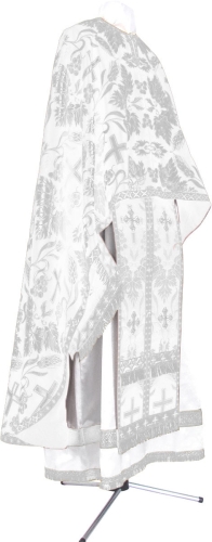 Greek Priest vestment -  metallic brocade BG4 (white-silver)