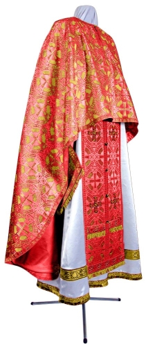 Greek Priest vestment -  metallic brocade BG5 (red-gold)