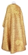 Greek Priest vestment -  Slavic Cross metallic brocade BG6 (yellow-gold) back, Premium design