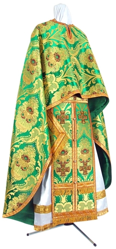 Greek Priest vestment -  metallic brocade BG6 (green-gold)
