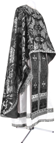 Greek Priest vestment -  metallic brocade BG6 (black-silver)