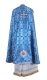 Greek Priest vestment -  Smolensk rayon brocade S2 (blue-silver) (back), Standard design