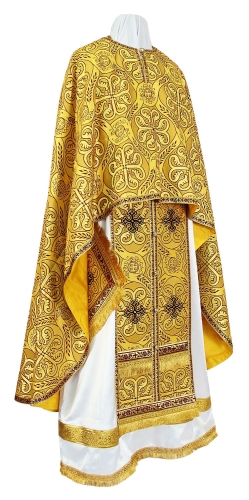 Greek Priest vestment -  rayon brocade S2 (yellow-claret-gold)