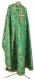 Greek Priest vestment -  Seraphims rayon brocade S2 (green-gold) back, Standard cross design