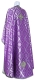 Greek Priest vestment -  Byzantine rayon brocade S2 (violet-silver) (back), Standard design