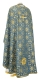 Greek Priest vestments - Salim rayon brocade S3 (blue-gold) back, Standard design