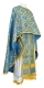 Greek Priest vestments - Nicholaev rayon brocade S3 (blue-gold), Standard design