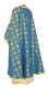 Greek Priest vestments - Lavra rayon brocade S3 (blue-gold) back, Standard design