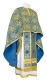 Greek Priest vestments - Nicea rayon brocade S3 (blue-gold), Economy design