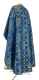 Greek Priest vestment -  Iveron rayon brocade S3 (blue-gold) (back), Standard design