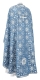 Greek Priest vestments - Salim rayon brocade S3 (blue-silver) back, Standard design