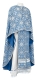 Greek Priest vestments - Salim rayon brocade S3 (blue-silver), Standard design