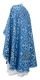 Greek Priest vestments - Soloun rayon brocade S3 (blue-silver) back, Standard design