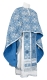 Greek Priest vestments - Nicea rayon brocade S3 (blue-silver), Economy design