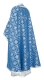 Greek Priest vestments - Lavra rayon brocade S3 (blue-silver) back, Standard design