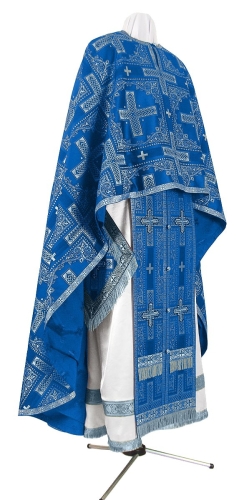 Greek Priest vestment -  rayon brocade S3 (blue-silver)