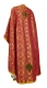 Greek Priest vestments - Vasilia rayon brocade S3 (claret-gold) back, Economy design